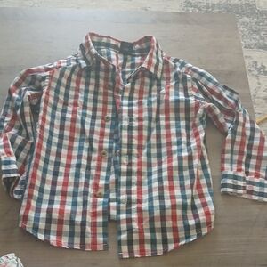 Nautica Kids Checkered Button-Down Shirt - Red, Blue, White